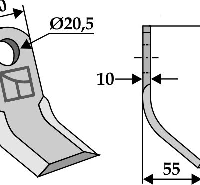 Y-blade 130x50mm