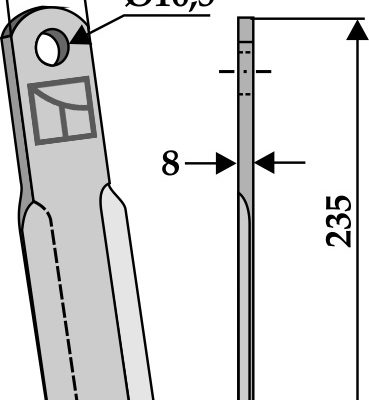 Straight blade 235x40mm