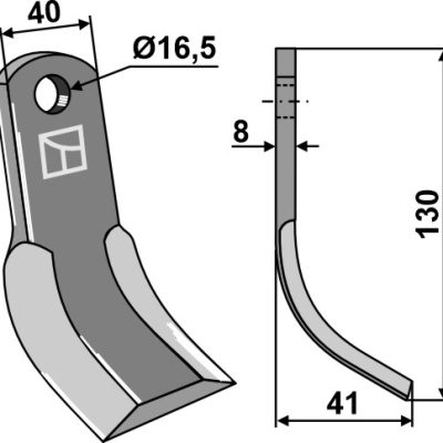 Y-blade 130x40mm