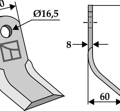 Y-blade 140x60mm