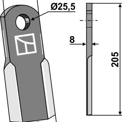 Straight blade 205x60mm