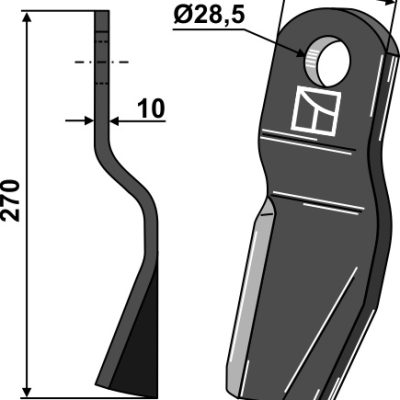 Flail 270x70mm - right