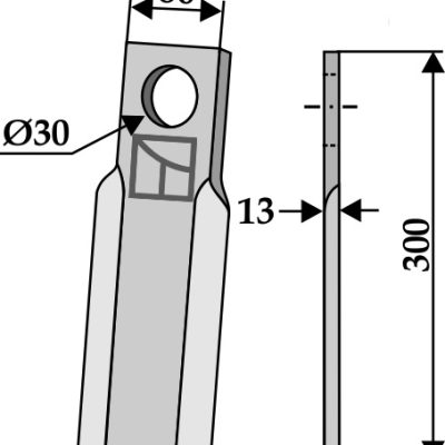 Straight blade 300x80mm