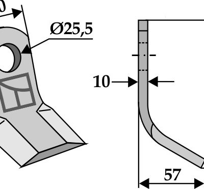 Y-blade 125x60mm