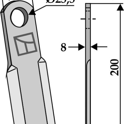 Straight blade 200x50mm