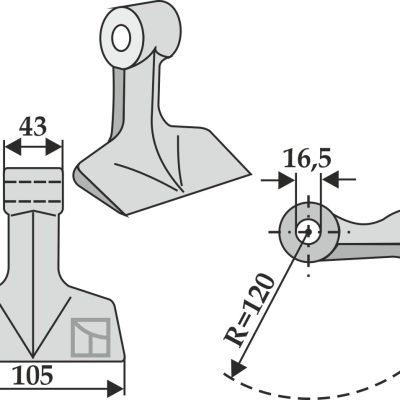 Pruning hammer 105x43mm