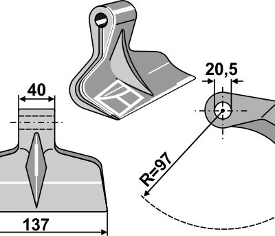 Pruning hammer 137x40mm