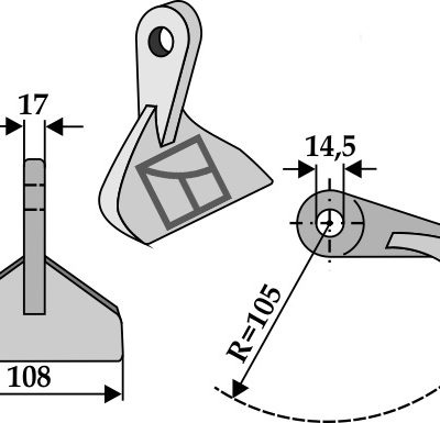 Pruning hammer 108x17mm