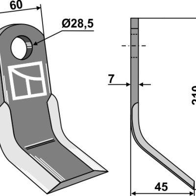 Y-blade 210x60mm