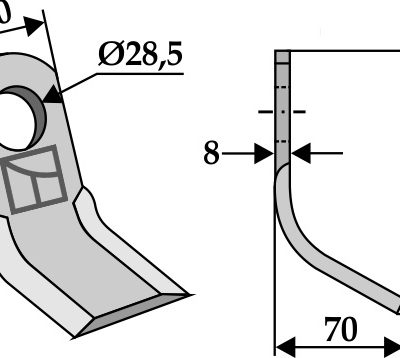 Y-blade 145x60mm
