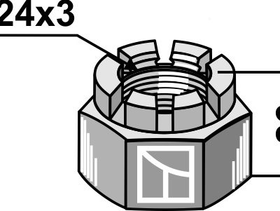 Hexagon castle nut M24x3