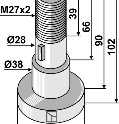 Pin for assembling with 2 blades