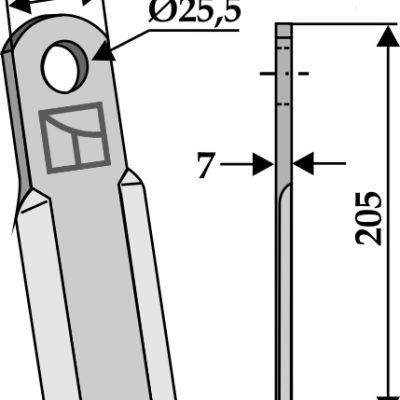 Straight blade 205x60mm
