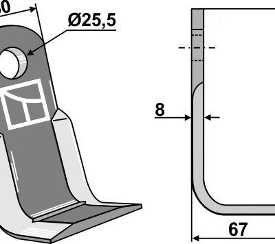 L-blade 120x60mm
