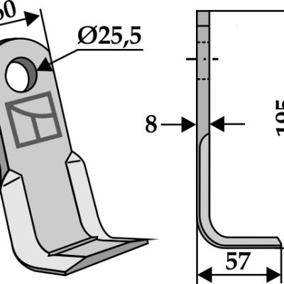 L-blade 195x60mm