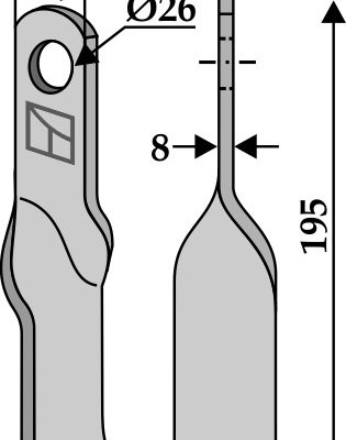 Twisted blade 195x50mm