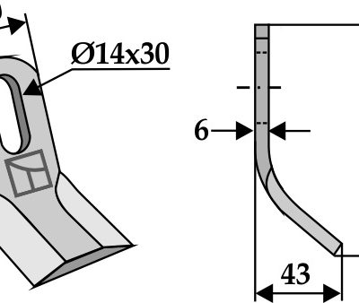 Y-blade 90x40mm
