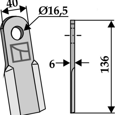 Straight blade 136x40mm