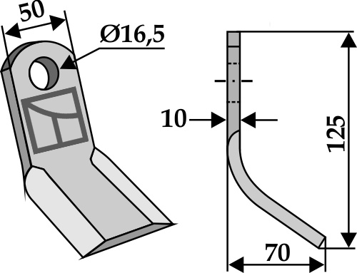 Y-blade 125x50mm