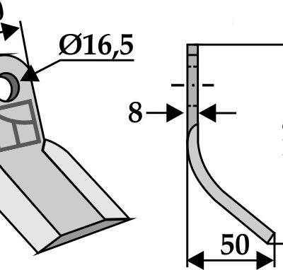 Y-blade 110x40mm