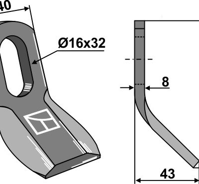 Y-blade 90x40mm