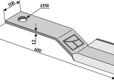 Mower blade 600mm - left
