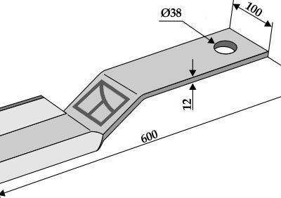 Mower blade 600mm - right