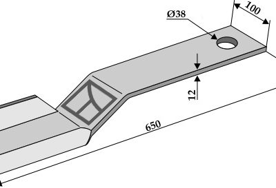 Mower blade 650mm - right