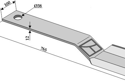 Mower blade 765mm - left
