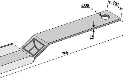 Mower blade 765mm - right