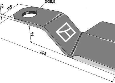 Mower blade 395mm - left