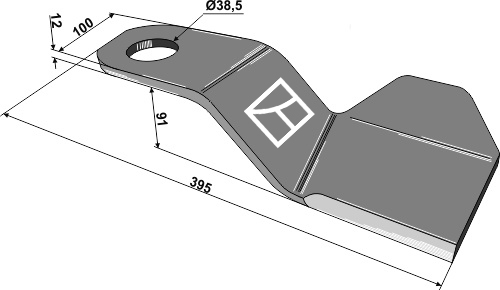 Mower blade 395mm - left