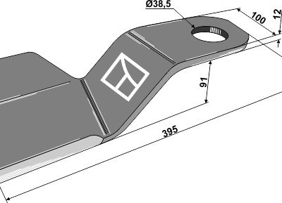 Mower blade 395mm - right
