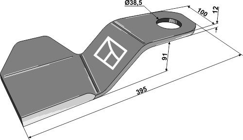 Mower blade 395mm - right