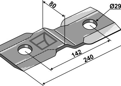Comminution blade 240x80mm
