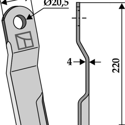 Blade 220x50mm, right