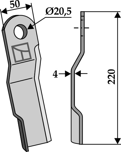 Blade 220x50mm, left