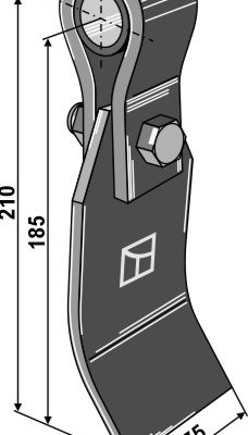 Flail assembled with holder, bush and blade