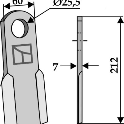 Straight blade 212x60mm
