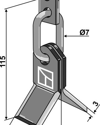 Y-blade with chain-link and holder