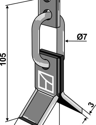 Y-blade with chain-link and holder