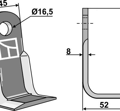 L-blade 130x45mm