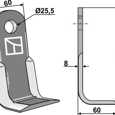 L-blade 210x60mm