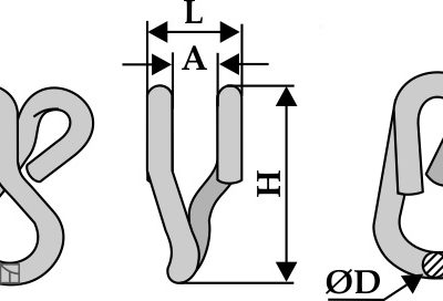 Shackle for fixing 2 blades