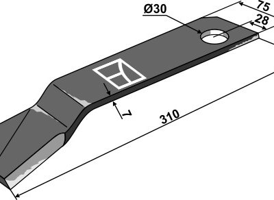 Mower blade 310mm - left