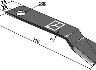 Mower blade 310mm - right