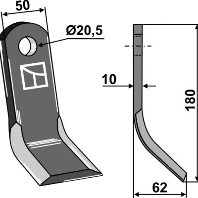 Y-blade 180x50mm