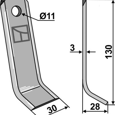 Y-blade 130x30mm