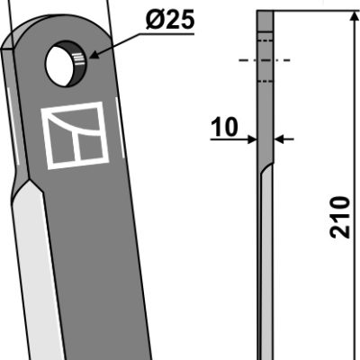 Straight blade 210x60mm