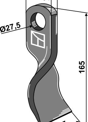Twisted blade 165x50mm